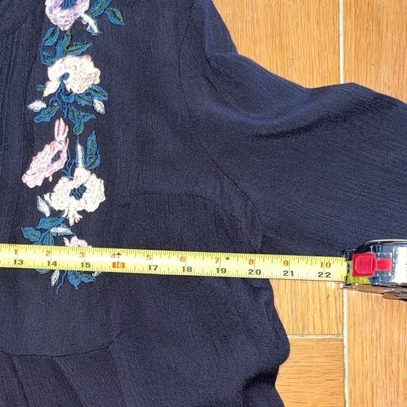 Free People Black Floral Embroidered Mia Small Tunic Dress - Picture 8 of 9